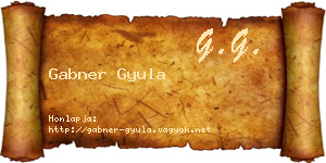 Gabner Gyula névjegykártya